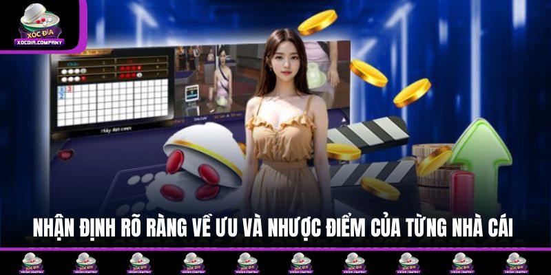 Nhận định rõ ràng về ưu và nhược điểm của từng nhà cái